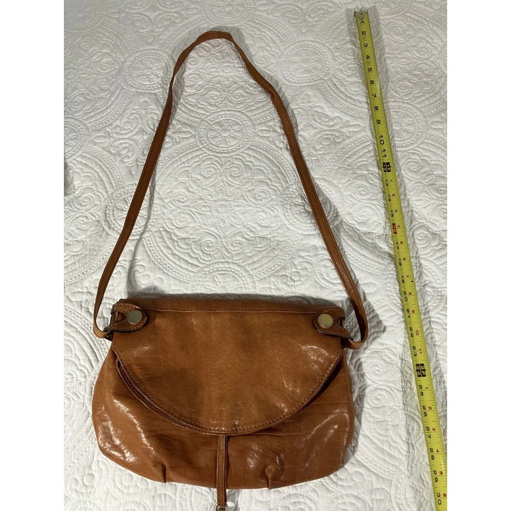 Nordstrom Italian Leather Fold Over Crossbody Shoulder Purse Women's Brown Boho